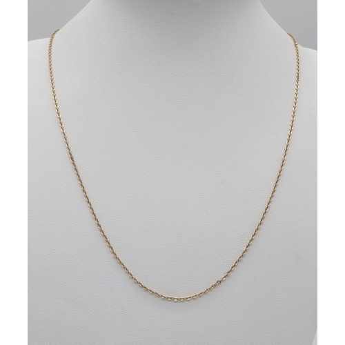 508 - A 9K Yellow Gold (tested) Disappearing Necklace. 47cm length. 1.73g weight.