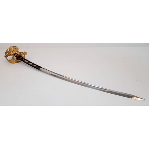 1441 - Limited Edition, The Sword of General La Fayette. 24 Carat Gold Plated. Produced in 1989 for Frankli... 