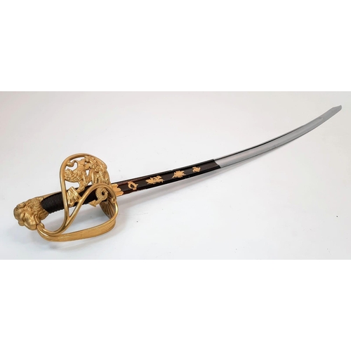 1441 - Limited Edition, The Sword of General La Fayette. 24 Carat Gold Plated. Produced in 1989 for Frankli... 