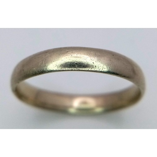 1306 - A Vintage 9K White Gold Band Ring. 4mm. Size X. 4.71g weight.