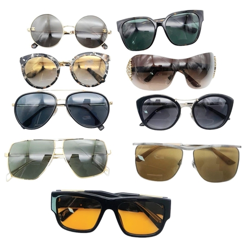 1033 - Nine Pairs of Designer Ladies Sunglasses! Includes: Versace, Dolce and Gabbana(case), Burberry, Gucc... 