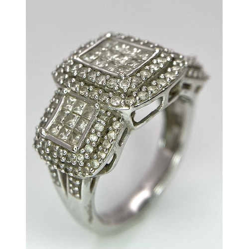 1151 - A Six Ring 18K White Gold Bonanza! To include: (1) Diamond half eternity with centre diamond - Size ... 