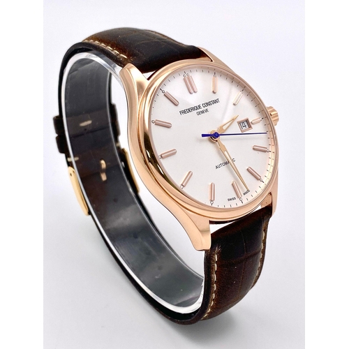 347 - A Stunning Men’s Frederique Constant Rose Gold Tone Automatic Date Watch (2022 Year- Model FC303X5TB... 