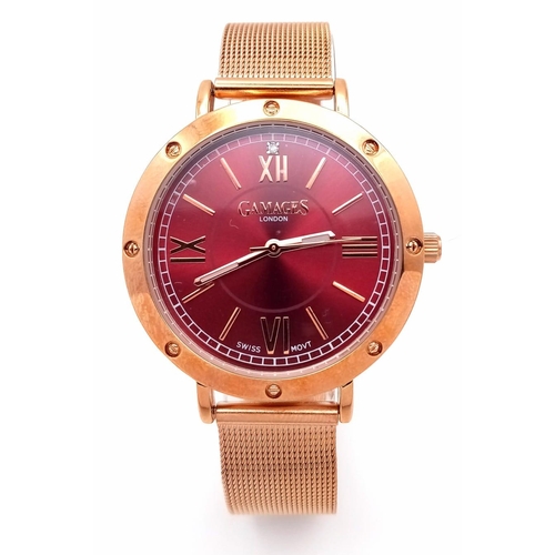 354 - An Unused, Limited Edition, Gamages of London Gold Tone ‘Cruiser Diamond Watch’ Model 8014. The Desi... 