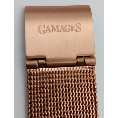 354 - An Unused, Limited Edition, Gamages of London Gold Tone ‘Cruiser Diamond Watch’ Model 8014. The Desi... 