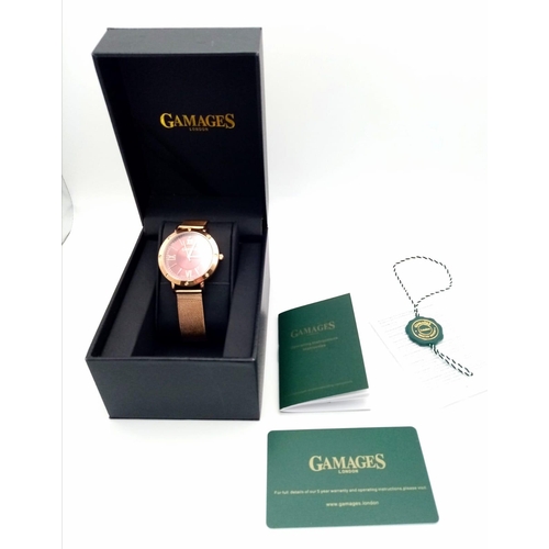 354 - An Unused, Limited Edition, Gamages of London Gold Tone ‘Cruiser Diamond Watch’ Model 8014. The Desi... 