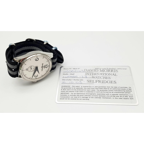 382 - An Excellent Condition Bell & Ross Automatic Men’s Watch Model BR123. 41mm Including Crown. Full Wor... 