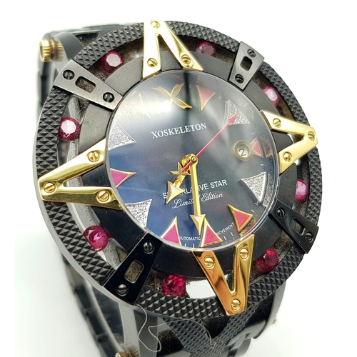 424 - A Very Rare Excellent Condition, Limited Edition (no.5 of 30) XO Skeleton Gem Set Automatic Watch. F... 