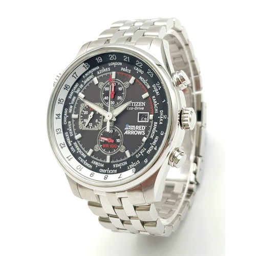 453 - An Excellent Condition Citizen ‘Royal Air Force Red Arrows’ Eco Drive Chronograph Date Watch. 42mm C... 