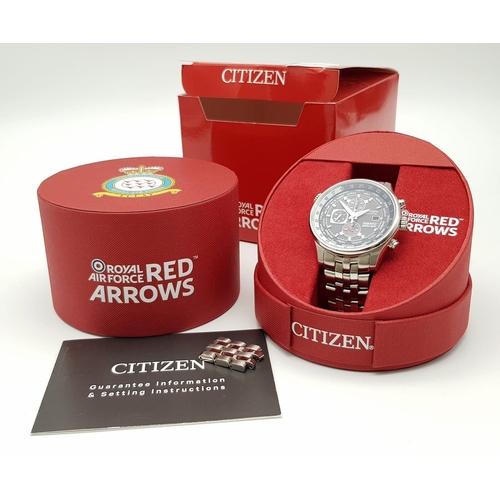 453 - An Excellent Condition Citizen ‘Royal Air Force Red Arrows’ Eco Drive Chronograph Date Watch. 42mm C... 