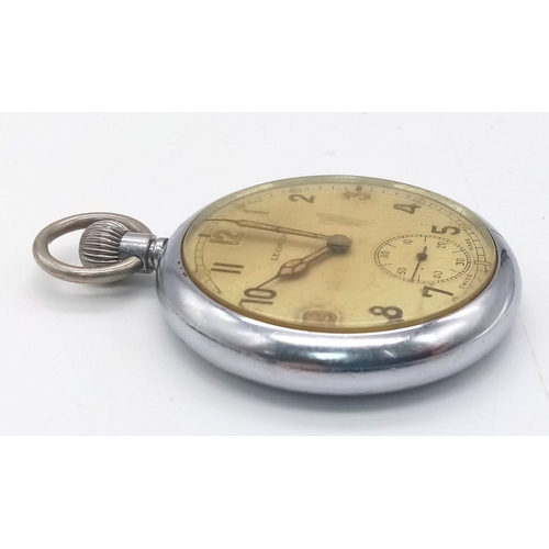 746 - A Military Issue, Broad Arrow Marked, Pocket Watch by Leonidas. Appears Overwound but in very good c... 