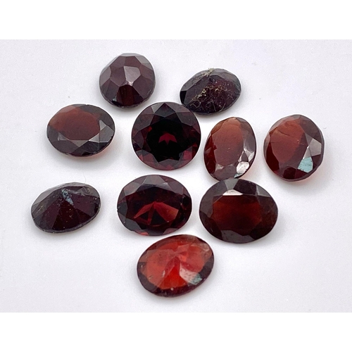 1006 - A Parcel of 10 Turkish Garnets Oval Cut. 35.45 Carats Total.