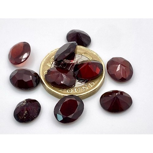 1006 - A Parcel of 10 Turkish Garnets Oval Cut. 35.45 Carats Total.