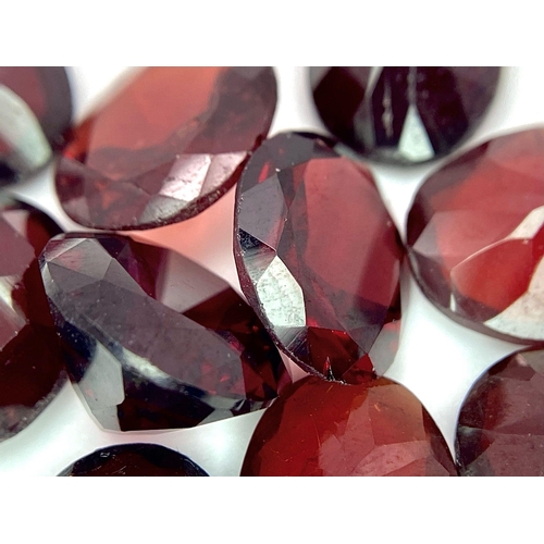 1006 - A Parcel of 10 Turkish Garnets Oval Cut. 35.45 Carats Total.