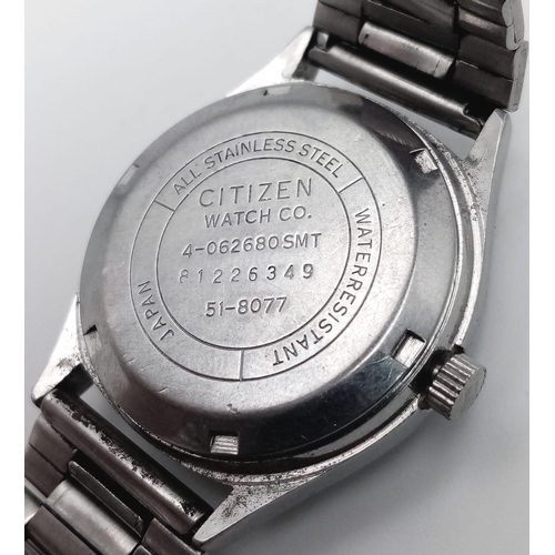 1083 - A Vintage Citizen Automatic 21 Jewels Gents Watch. Stainless steel bracelet and case - 35mm. Black d... 