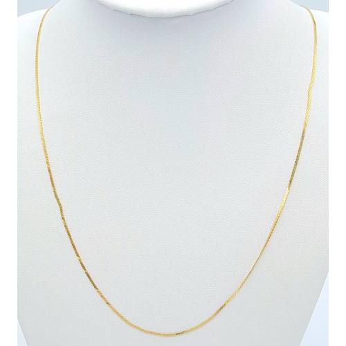 1196 - A 9K Yellow Gold Disappearing Necklace. 60cm length. 3.05g weight.