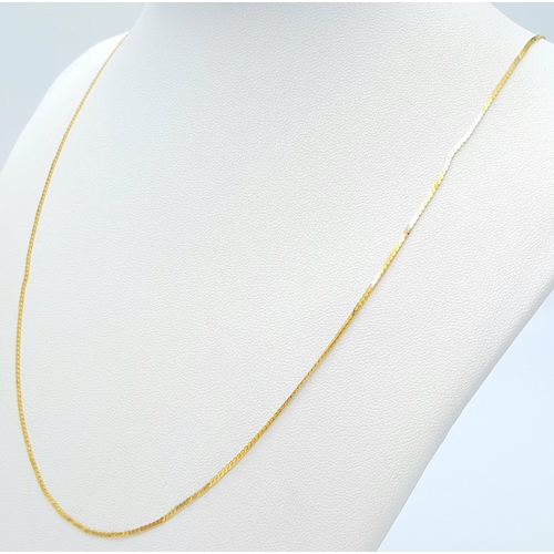 1196 - A 9K Yellow Gold Disappearing Necklace. 60cm length. 3.05g weight.