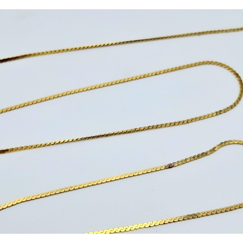 1196 - A 9K Yellow Gold Disappearing Necklace. 60cm length. 3.05g weight.