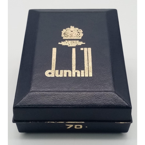 626 - A Vintage Dunhill Gold Plated 70 Lighter. Textured exterior - 6cm x 3cm. In need of flint and gas. C... 