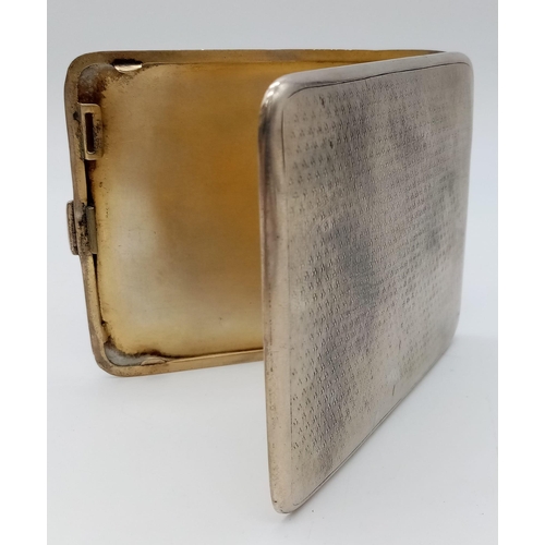 655 - A Vintage 1923 Hallmarked Silver Cigarette Case by the Renowned ‘Asprey of London’. 11x8cm. Weight 1... 