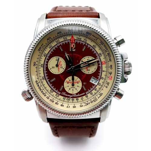 662 - An Excellent Condition, Scarce, Tommy Bahama Men’s Swiss Chronograph Watch Model TB1265. 47mm Includ... 