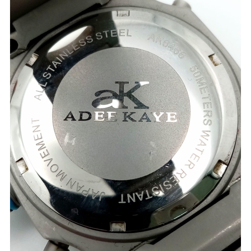 683 - An Adee Kaye, Beverley Hills, Oversize Divers Watch. 55mm Including Crown. Titanium Case. New Batter... 