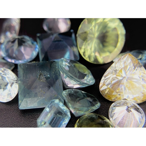 887 - A Parcel of 19 Aquamarines. Assorted Sizes and Cuts. 25.44 Carats Total.