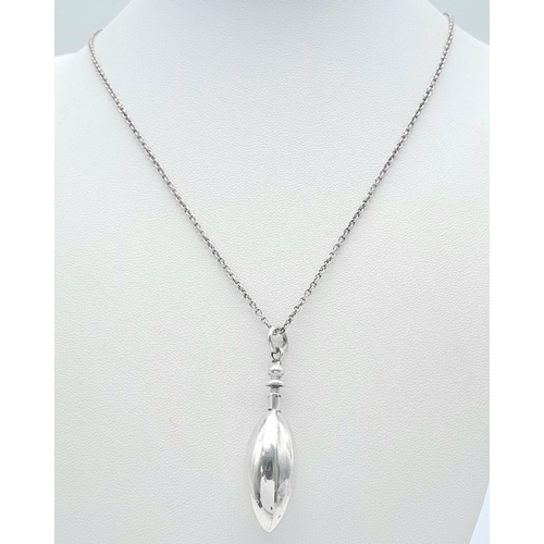 927 - A 925 Perfume Dipper Pendant on a 925 Sterling Silver Necklace. 
Pendant unscrews for a gentle dab. ... 