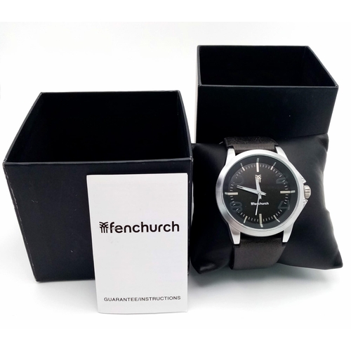 1153 - An Unworn Men’s Oversize Watch by Fenchurch. 50mm Including Crown. Full Working Order. New Battery F... 