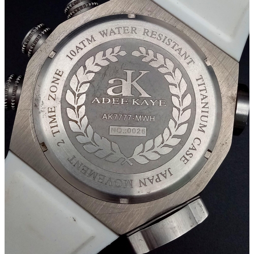 669 - A Limited Edition Run Adee Kaye, Beverley Hills, Oversize Sports Chronograph. 65mm Including Crown. ... 