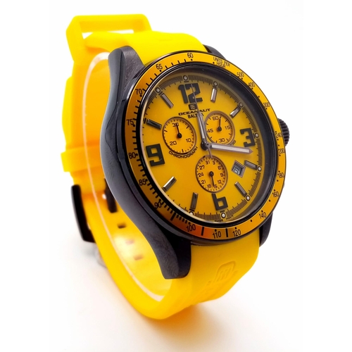 704 - An Unworn Men’s Oceanaut Baltica Swiss Chronograph Watch, All Yellow Strap Model. OC3344. 48mm Inclu... 