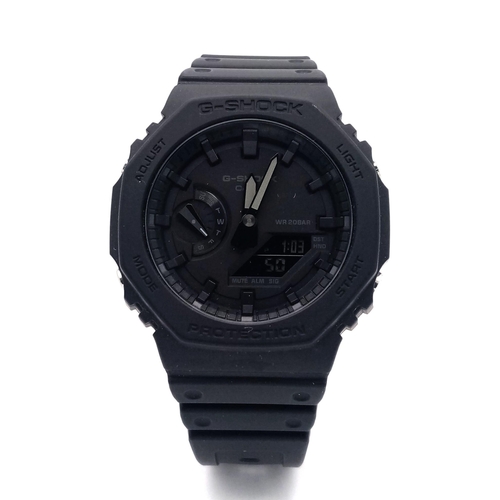 732 - An Unworn, Sought After, Casio G-Shock GA-2100-1A1ER ‘Triple Black Stealth’ known as the CasioOak af... 