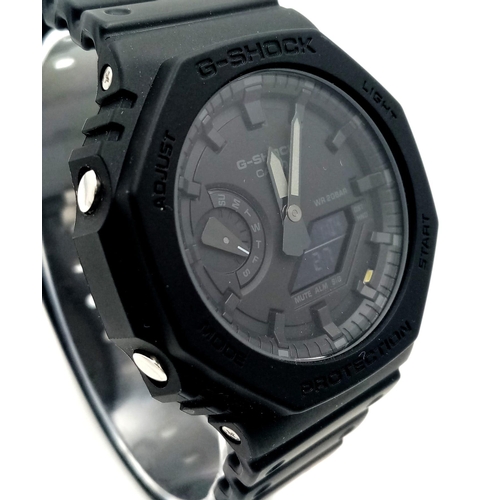 732 - An Unworn, Sought After, Casio G-Shock GA-2100-1A1ER ‘Triple Black Stealth’ known as the CasioOak af... 