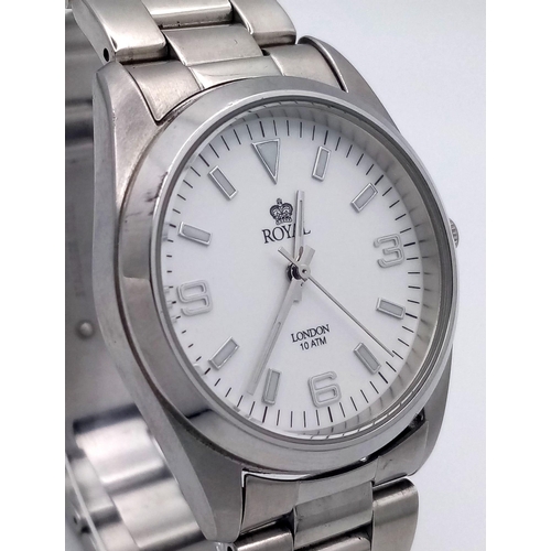 788 - An Excellent Condition Men’s Stainless Steel Watch by Royal London Model RL4349. 38mm Including Crow... 