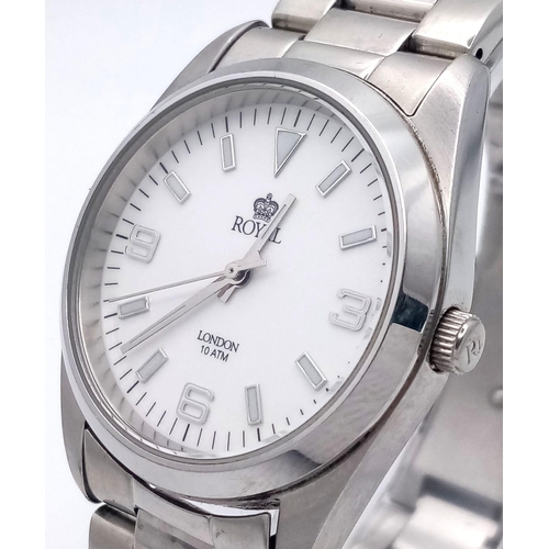 788 - An Excellent Condition Men’s Stainless Steel Watch by Royal London Model RL4349. 38mm Including Crow... 