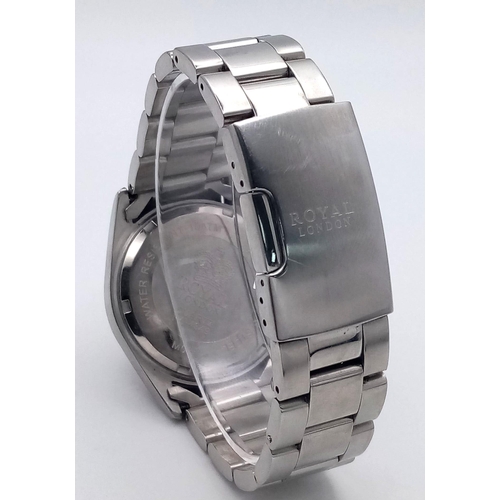 788 - An Excellent Condition Men’s Stainless Steel Watch by Royal London Model RL4349. 38mm Including Crow... 