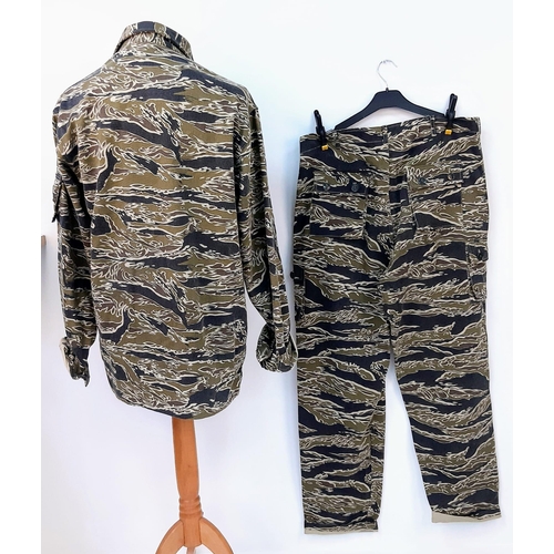 133 - Tiger Stripe Combat Jacket & Trousers Quality Post War Vietnamese made from original fabric. Jacket ... 