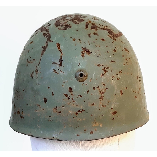 314 - A WW2 Italian M33 Helmet with insignia of the Coastal Artillery.