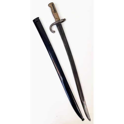 392 - A WW1 French 1866 Model Chassepot Sword Bayonet.