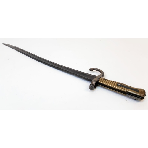 392 - A WW1 French 1866 Model Chassepot Sword Bayonet.