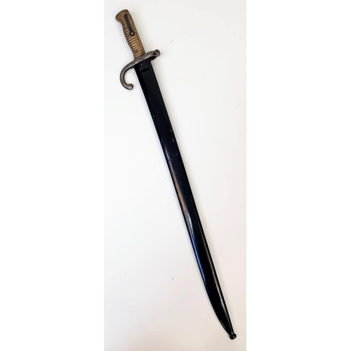 392 - A WW1 French 1866 Model Chassepot Sword Bayonet.