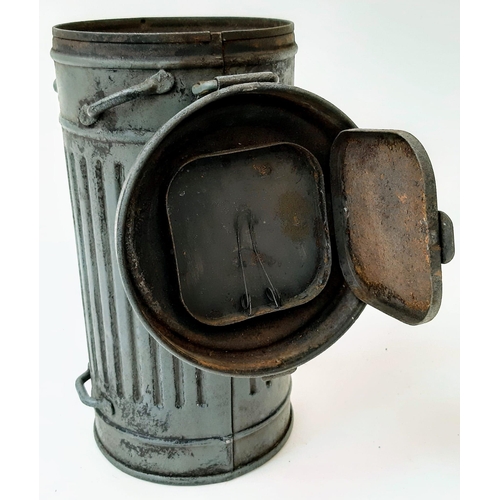 427 - WW2 German Kriegsmarine Gas Mask Canister. Names to a sailor on SMS Blücher. The Blücher was the sec... 