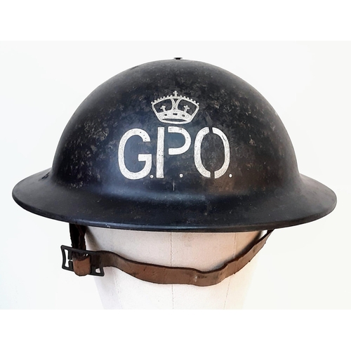 441 - WW2 British General Post Office (Telephone Dept) Liner Layers Non conductive fibre helmet.