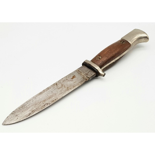 462 - A WW2 Hitler Youth Knife, Maker Herberte Solingen, with hand made wooden handle and NSKK (transport ... 