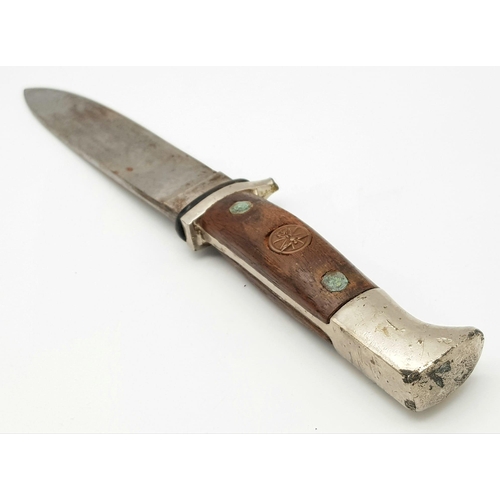 462 - A WW2 Hitler Youth Knife, Maker Herberte Solingen, with hand made wooden handle and NSKK (transport ... 