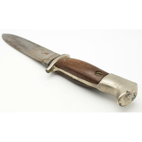 462 - A WW2 Hitler Youth Knife, Maker Herberte Solingen, with hand made wooden handle and NSKK (transport ... 