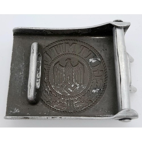 504 - A WW2 Free French Resistance Trophy Buckle. Made from a German Army Buckle.