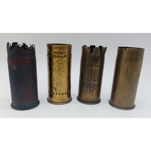 511 - 4 x INERT WW1 37mm Hotchkiss “Pom Pom” Shell Cases. UK MAINLAND SALES ONLY.