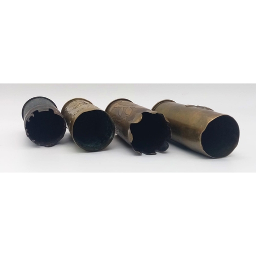 511 - 4 x INERT WW1 37mm Hotchkiss “Pom Pom” Shell Cases. UK MAINLAND SALES ONLY.