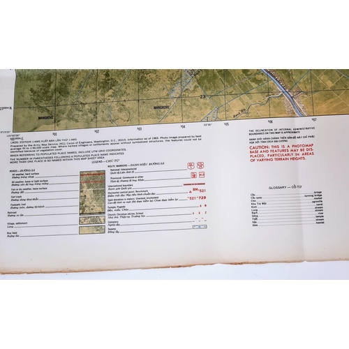 532 - A Vietnam War Era 1966 Dated US Army Jungle Map and 1966 Dated Compass made by the Union Instrument ... 